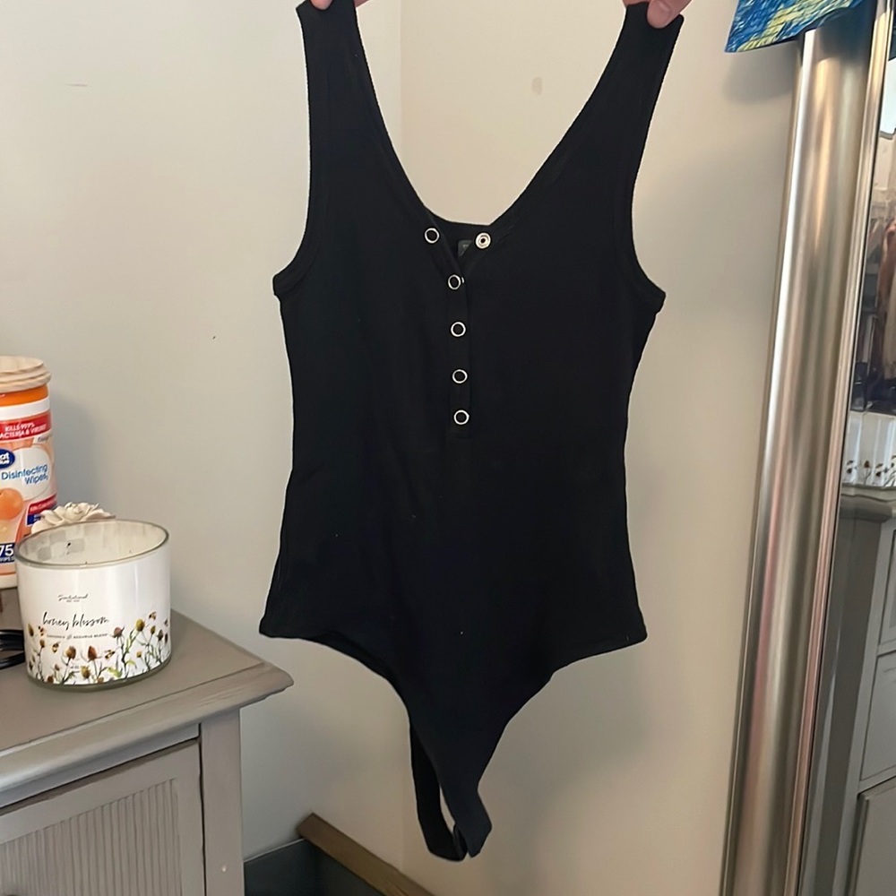 black bodysuit with thong backing. size small fits like an xs